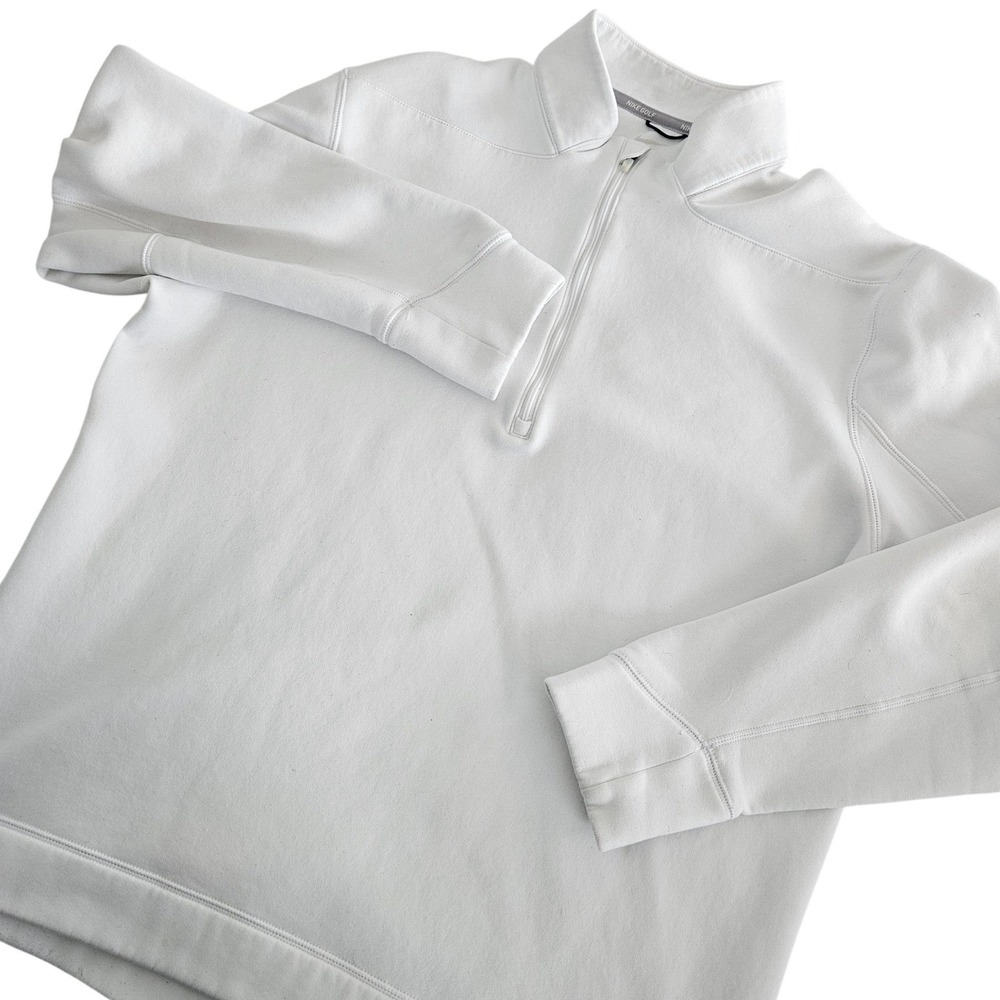 Nike Golf Womens White 1/4 Zip Pullover Sweatshirt Long Sleeve Size Large